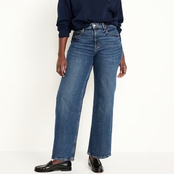 Old Navy Denim - Old Navy Extra High-Rise Sky-Hi Wide Leg Jeans w/ Secret Smooth Pockets
